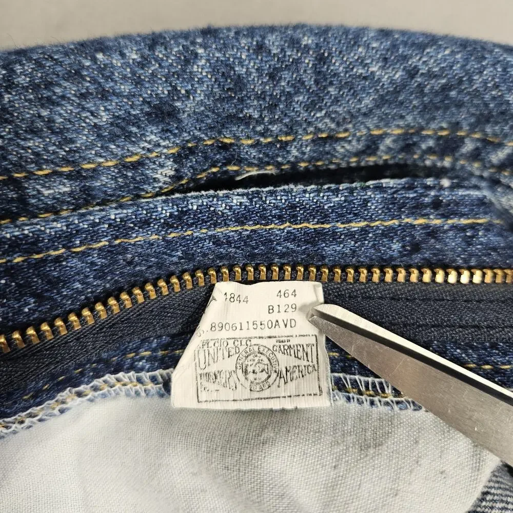 Vintage Lee Denim Skirt Womens Sz 16 Blue 80s Union Made Pleated Modest Prairie